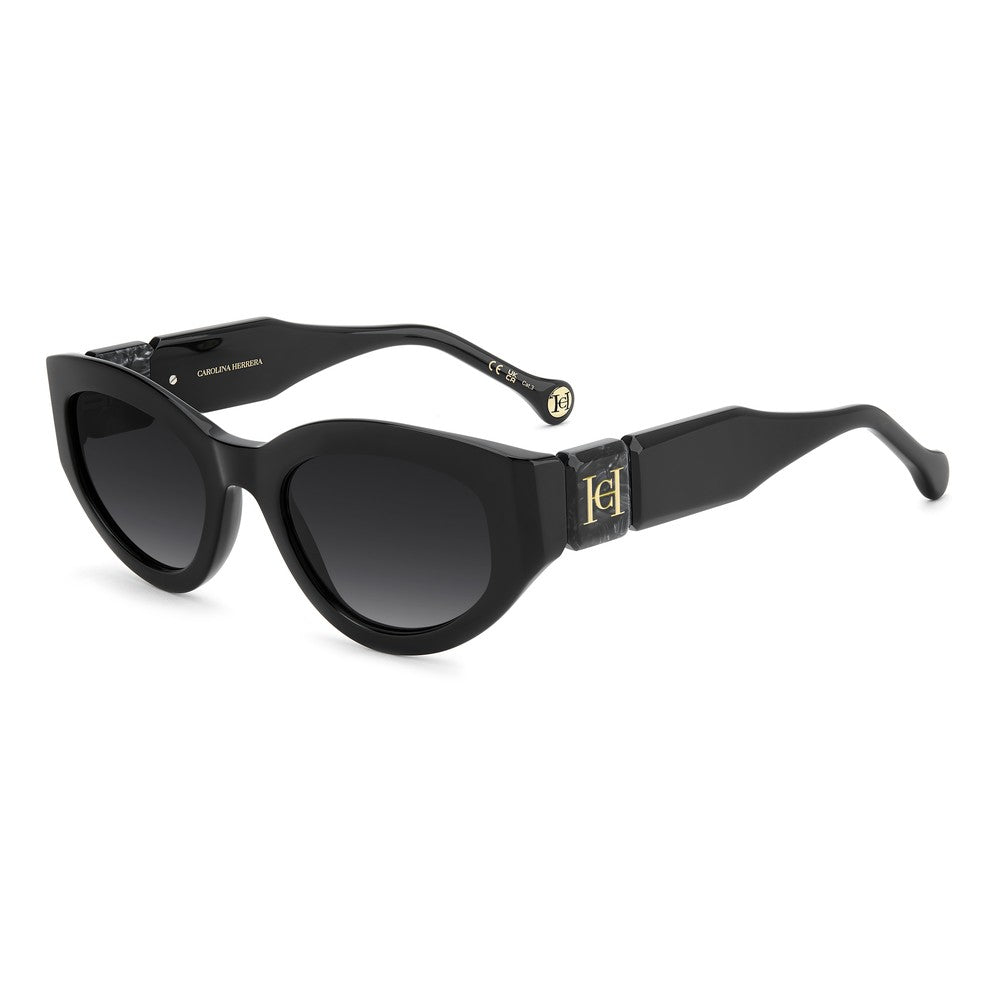 Gafas de sol Carolina Herrera femeninas, estilo ovalada, montura de acetato, color de montura negro, color de lente gris y calibre 52 mm - Envío 24/48 horas en España - Her 0370/S 807 9O