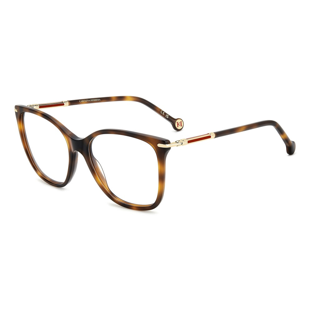 Gafas de vista Carolina Herrera femeninas, estilo rectangular, montura de acetato, color de montura habana, color de lente transparente y calibre 54 mm - Envío 24/48 horas en España - Her 0270 086