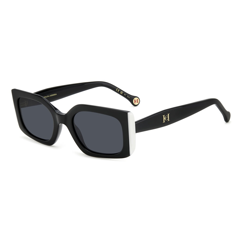 Gafas de sol Carolina Herrera femeninas, estilo rectangular, montura de acetato, color de montura negro, color de lente gris y calibre 53 mm - Envío 24/48 horas en España - Her 0182/S 80S