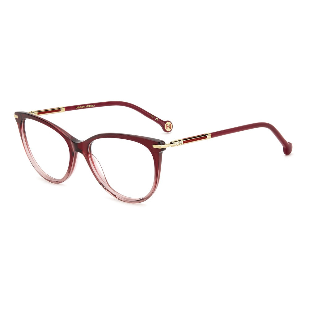 Gafas de vista Carolina Herrera femeninas, estilo rectangular, montura de acetato, color de montura rojo, color de lente transparente y calibre 55 mm - Envío 24/48 horas en España - Her 0231 2Oo