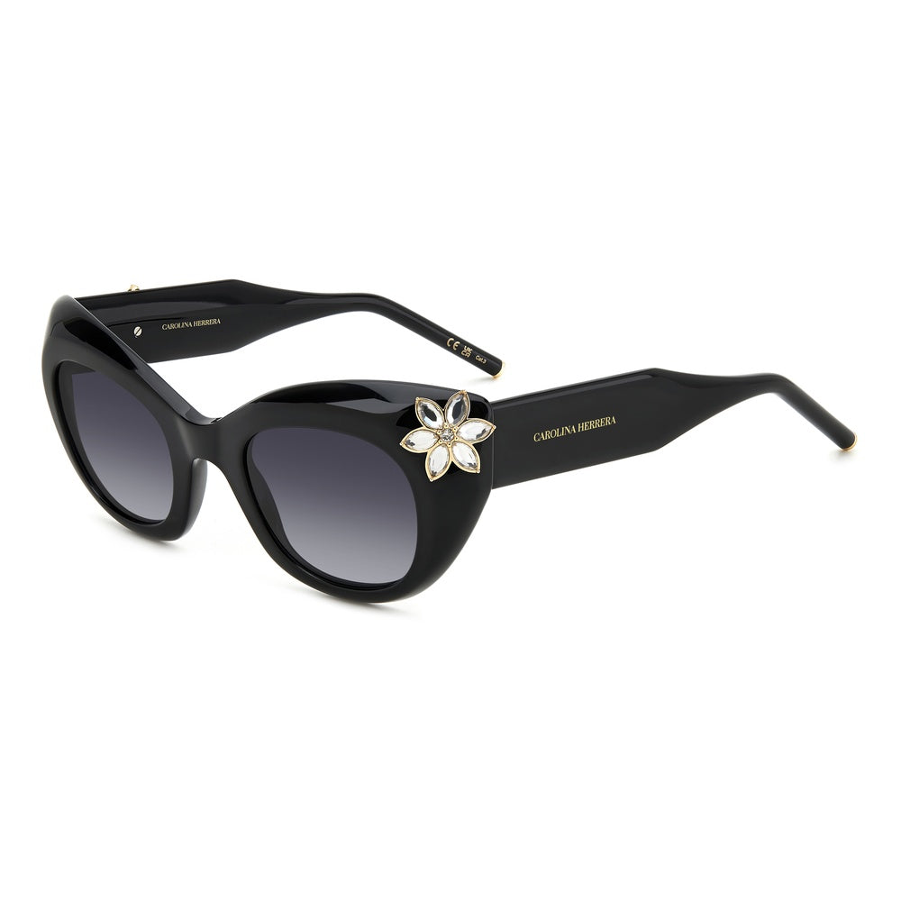 Gafas de sol Carolina Herrera femeninas, estilo ojo de gato, montura de acetato, color de montura negro, color de lente gris y calibre 50 mm - Envío 24/48 horas en España - Her 0215/S 807