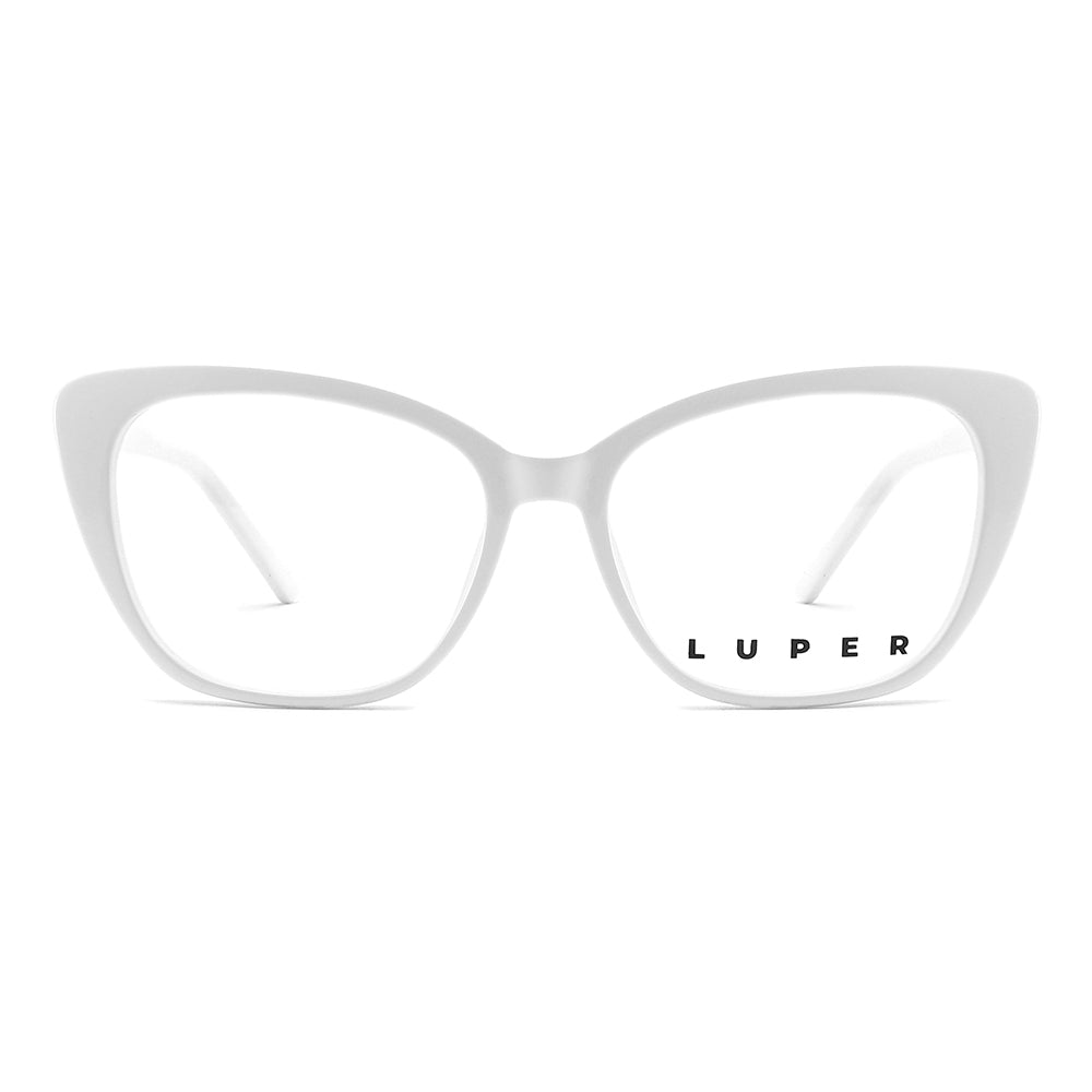 Vista frontal gafa graduada marca Luper modelo Los Saez color blanco