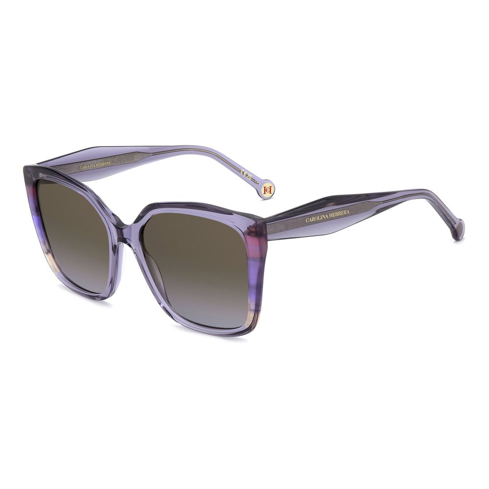 Gafas de sol Carolina Herrera femeninas, estilo irregular, montura de acetato, color de montura morado, color de lente marron y calibre 57 mm - Envío 24/48 horas en España - Her 0339/S 789