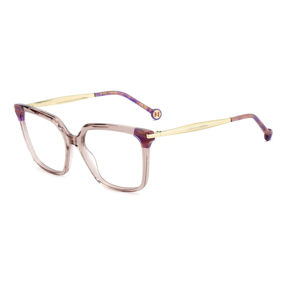 Gafas de vista Carolina Herrera femeninas, estilo cuadrada, montura de acetato, color de montura rosa, color de lente transparente y calibre 54 mm - Envío 24/48 horas en España - Her 0350 35J