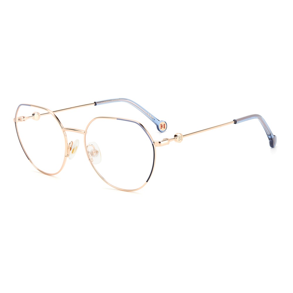 Gafas de vista Carolina Herrera femeninas, estilo irregular, montura de metal, color de montura azul, color de lente transparente y calibre 55 mm - Envío 24/48 horas en España - Ch 0059 Lks