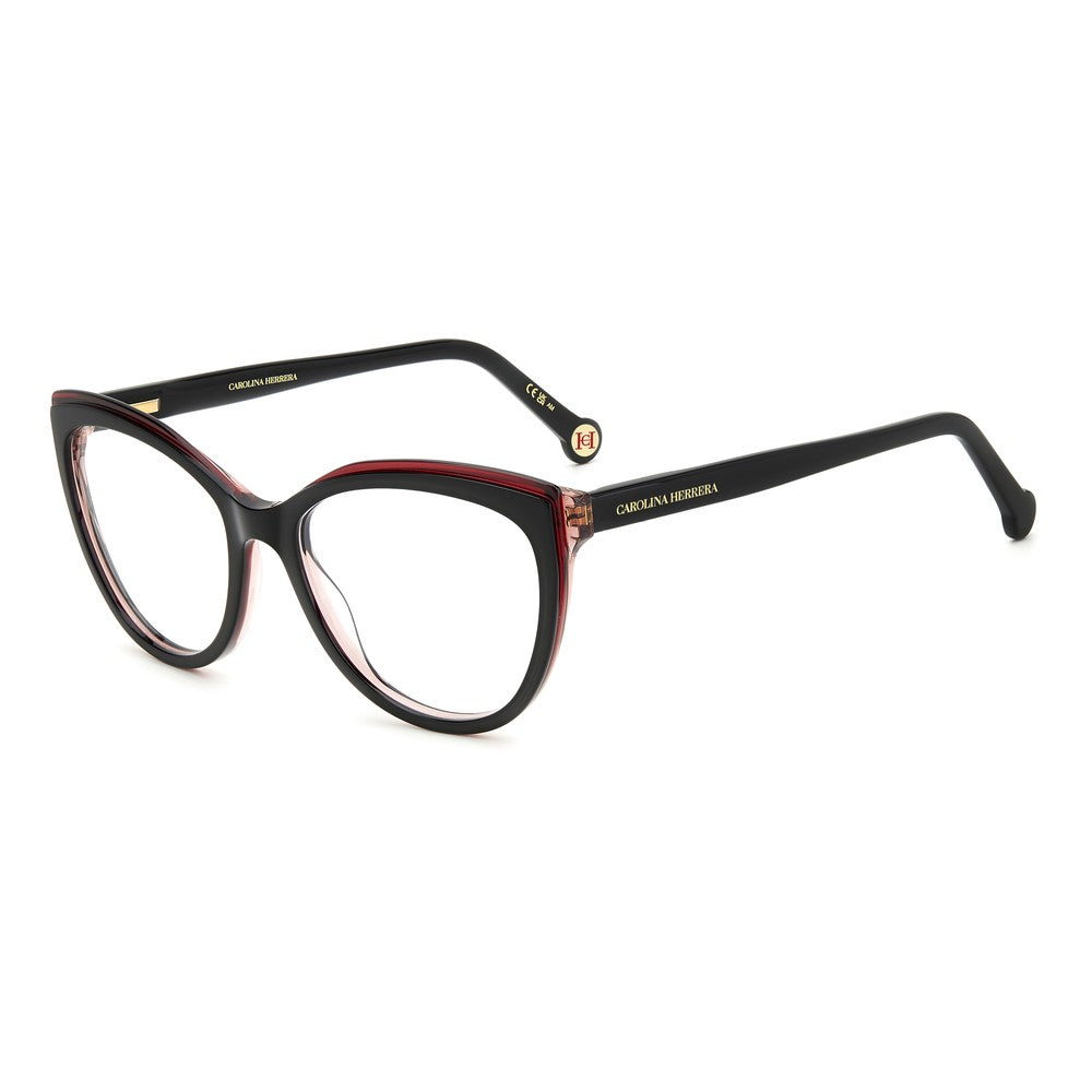 Gafas de vista Carolina Herrera femeninas, estilo ojo de gato, montura de acetato, color de montura negro, color de lente transparente y calibre 53 mm - Envío 24/48 horas en España - Her 0207 3H2