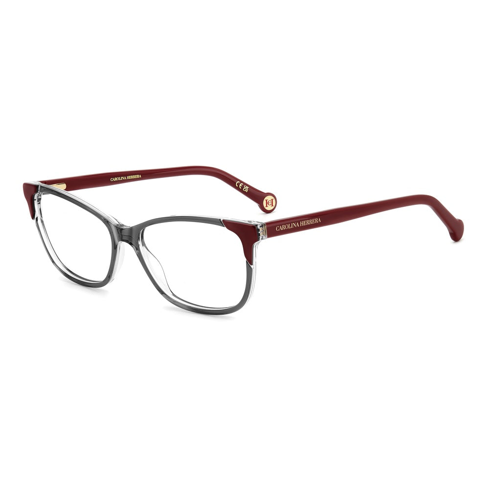 Gafas de vista Carolina Herrera femeninas, estilo rectangular, montura de acetato, color de montura gris, color de lente transparente y calibre 53 mm - Envío 24/48 horas en España - Her 0284 268