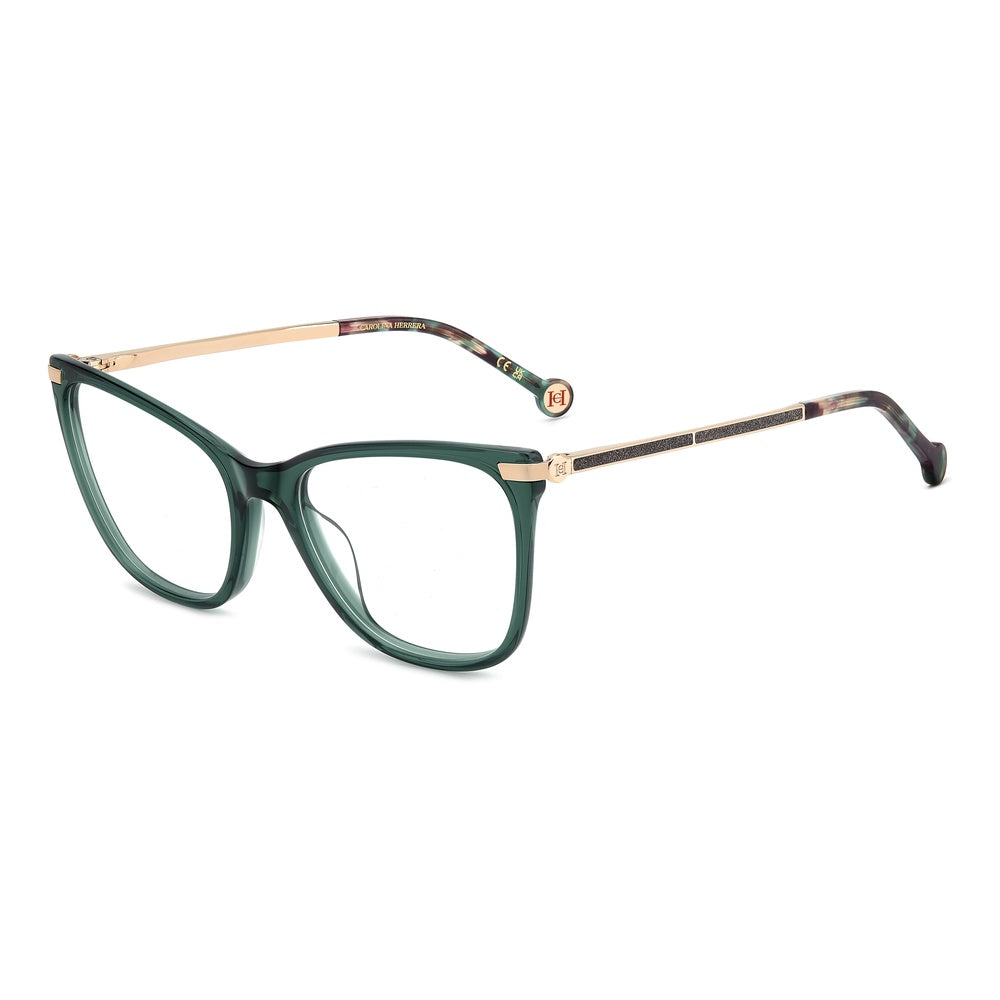 Gafas de vista Carolina Herrera femeninas, estilo rectangular, montura de acetato, color de montura verde, color de lente transparente y calibre 55 mm - Envío 24/48 horas en España - Her 0287/G 1Ed