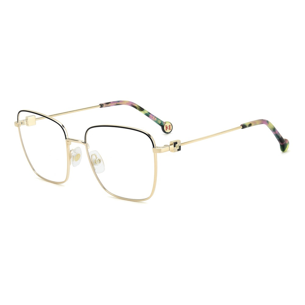 Gafas de vista Carolina Herrera femeninas, estilo rectangular, montura de metal, color de montura negro, color de lente transparente y calibre 55 mm - Envío 24/48 horas en España - Her 0301 2M2