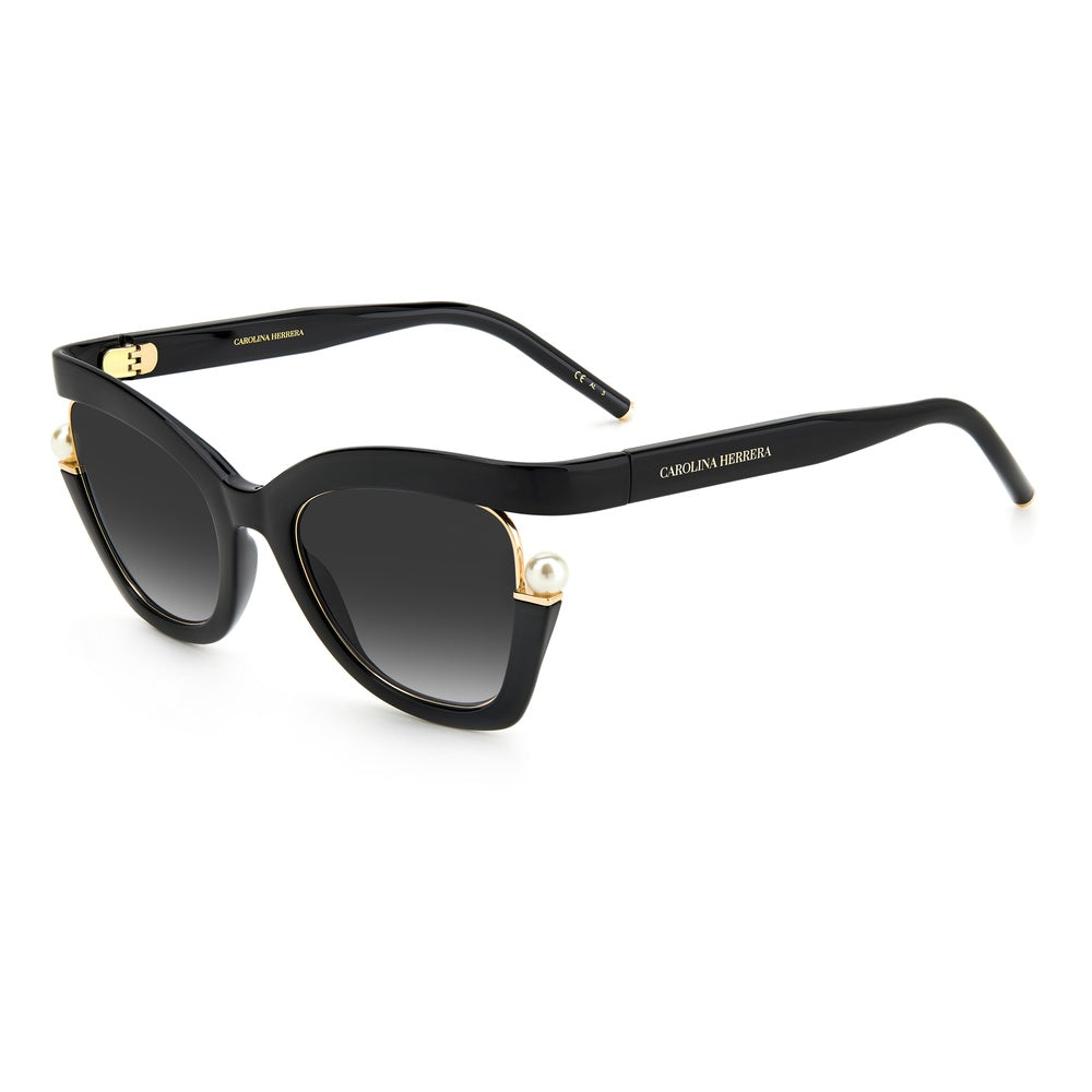 Gafas de sol Carolina Herrera femeninas, estilo rectangular, montura de tr90, color de montura negro, color de lente gris y calibre 53 mm - Envío 24/48 horas en España - Ch 0002/S 807