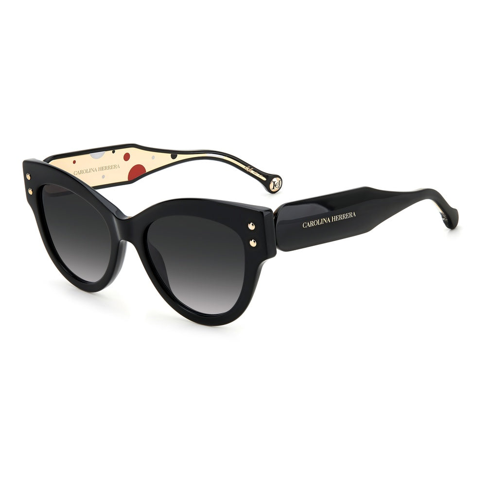 Gafas de sol Carolina Herrera femeninas, estilo ojo de gato, montura de acetato, color de montura negro, color de lente gris y calibre 54 mm - Envío 24/48 horas en España - Ch 0009/S 807
