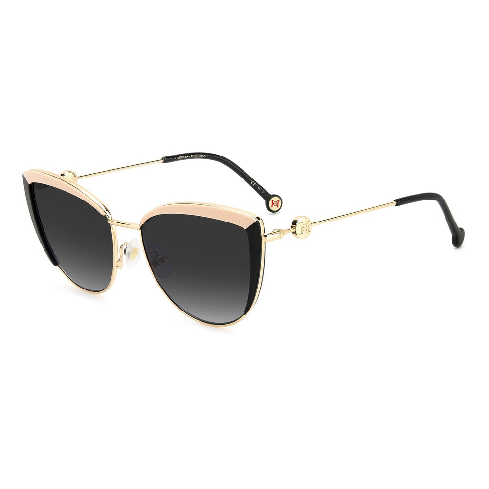 Gafas de sol Carolina Herrera femeninas, estilo ojo de gato, montura de metal, color de montura negro, color de lente gris y calibre 58 mm - Envío 24/48 horas en España - Her 0112/S Kdx