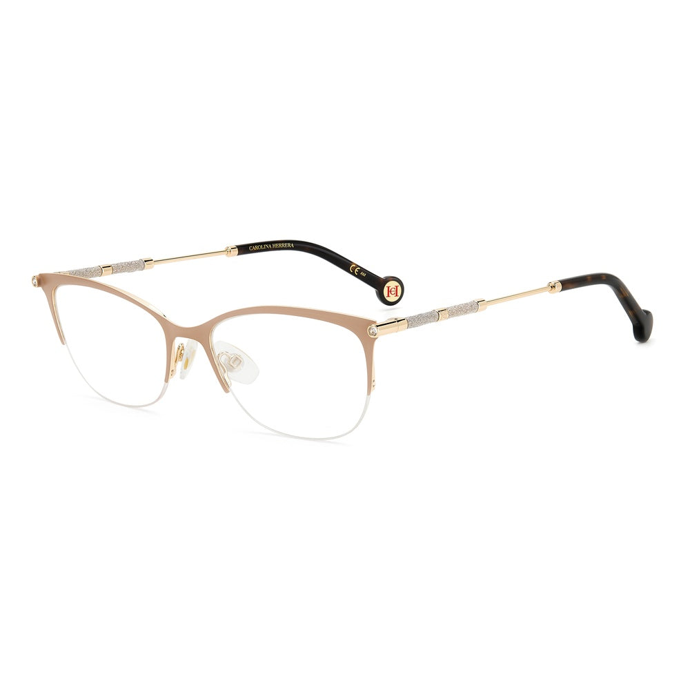 Gafas de vista Carolina Herrera femeninas, estilo rectangular, montura de metal, color de montura dorado, color de lente transparente y calibre 54 mm - Envío 24/48 horas en España - Her 0153 Bku