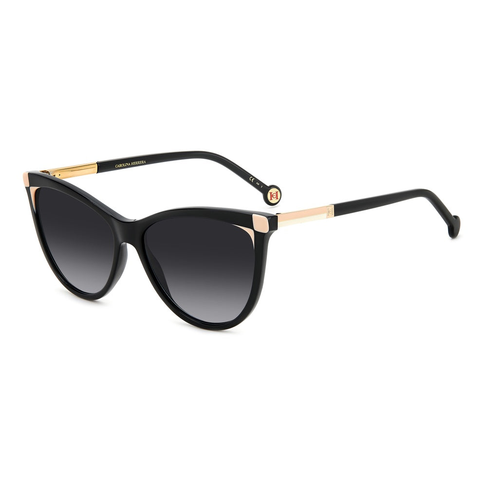 Gafas de sol Carolina Herrera femeninas, estilo ojo de gato, montura de acetato, color de montura negro, color de lente gris y calibre 57 mm - Envío 24/48 horas en España - Her 0141/S Kdx