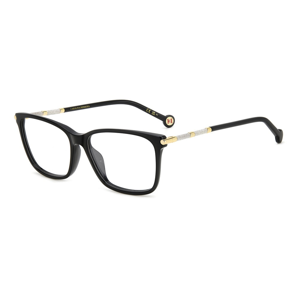 Gafas de vista Carolina Herrera femeninas, estilo rectangular, montura de acetato, color de montura negro, color de lente transparente y calibre 55 mm - Envío 24/48 horas en España - Her 0199/G 2M2