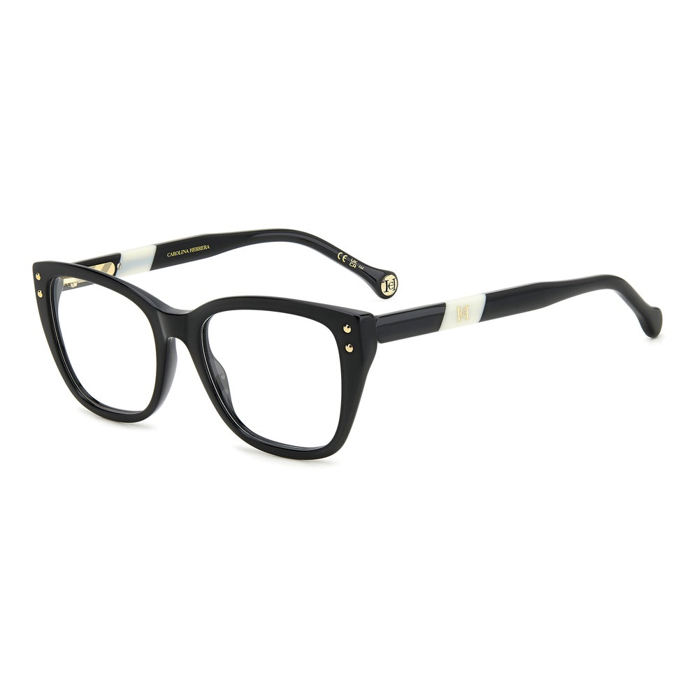 Gafas de vista Carolina Herrera femeninas, estilo rectangular, montura de acetato, color de montura negro, color de lente transparente y calibre 52 mm - Envío 24/48 horas en España - Her 0191 80S