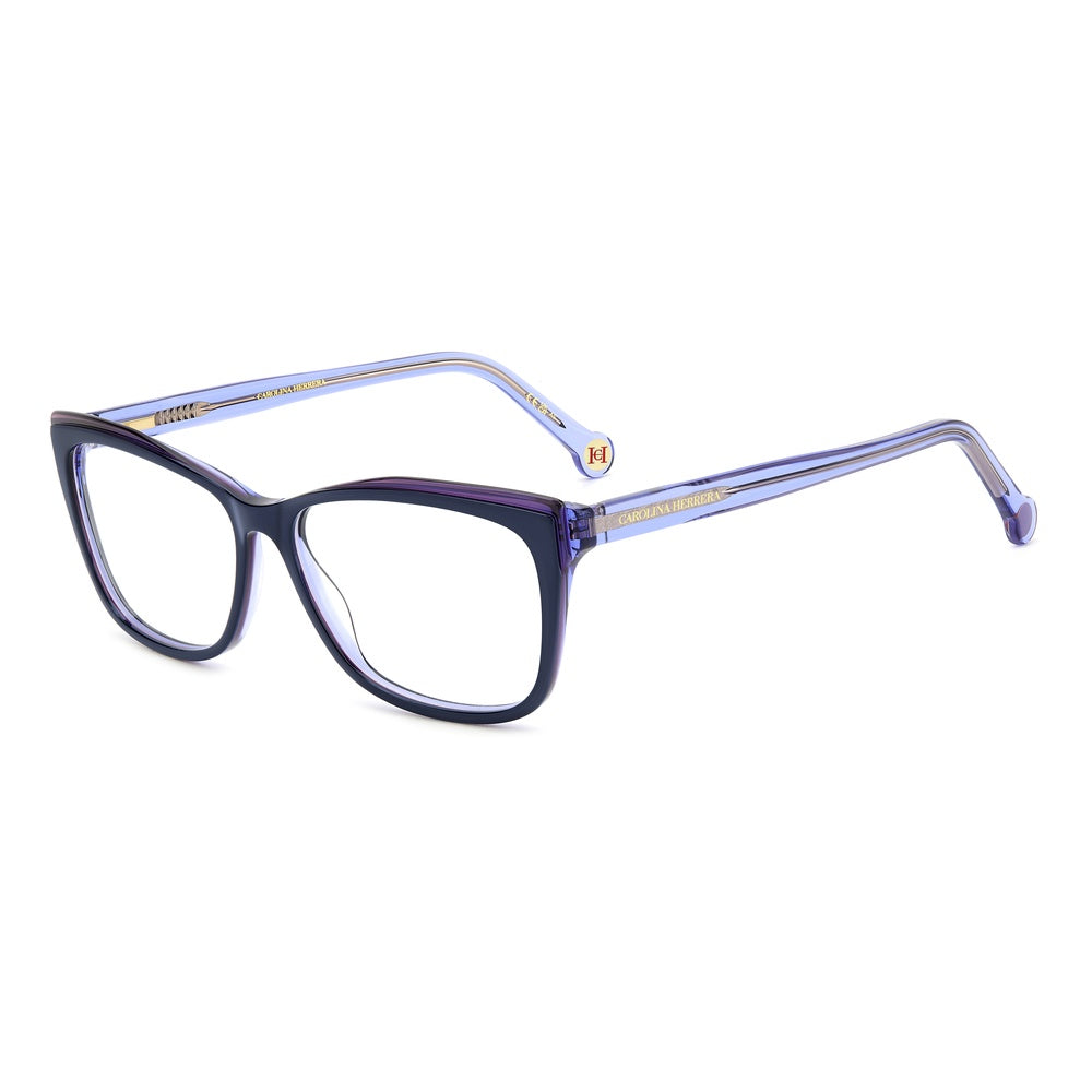 Gafas de vista Carolina Herrera femeninas, estilo rectangular, montura de acetato, color de montura azul, color de lente transparente y calibre 55 mm - Envío 24/48 horas en España - Her 0208 Woi