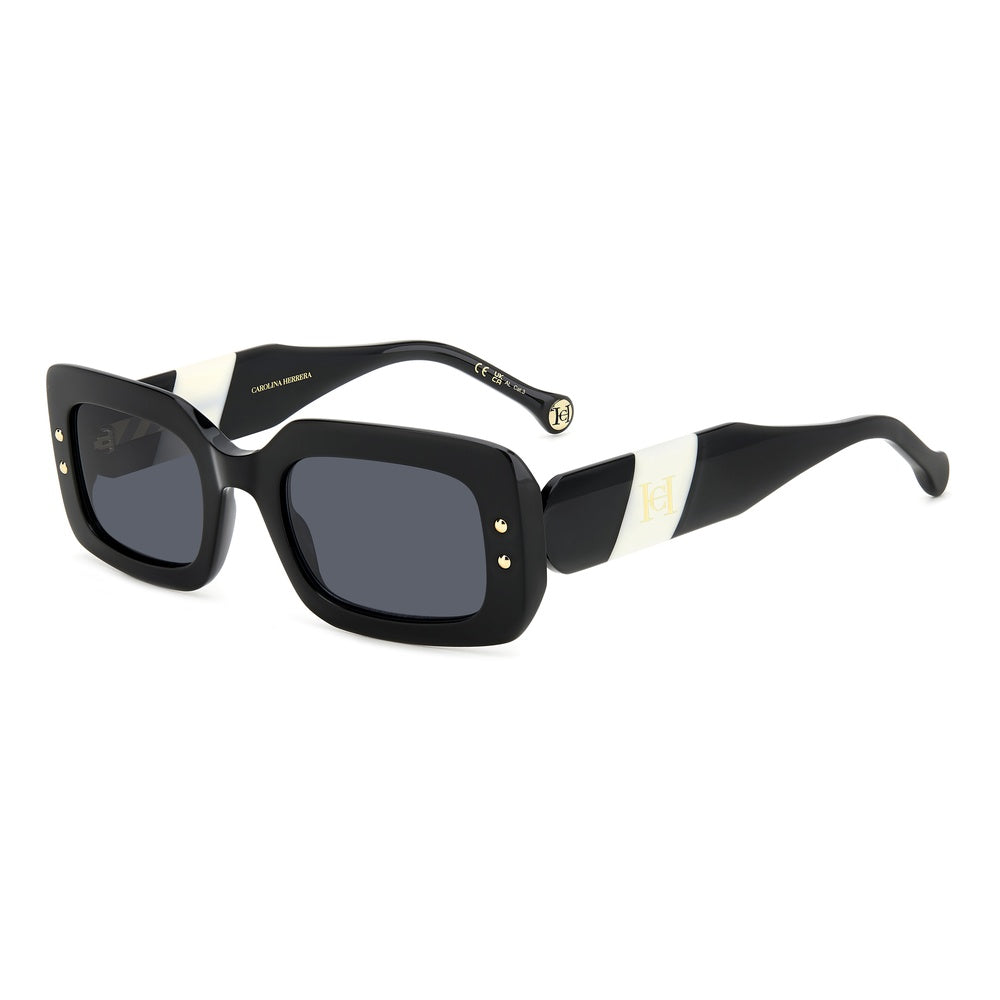 Gafas de sol Carolina Herrera femeninas, estilo rectangular, montura de acetato, color de montura negro, color de lente gris y calibre 50 mm - Envío 24/48 horas en España - Her 0187/S 80S