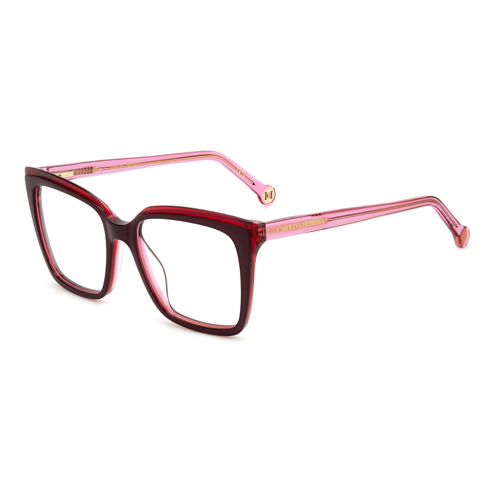Gafas de vista Carolina Herrera femeninas, estilo rectangular, montura de acetato, color de montura rosa, color de lente transparente y calibre 53 mm - Envío 24/48 horas en España - Her 0251/G 0T5