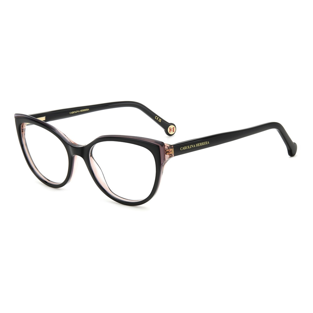 Gafas de vista Carolina Herrera femeninas, estilo rectangular, montura de acetato, color de montura negro, color de lente transparente y calibre 52 mm - Envío 24/48 horas en España - Her 0253 807