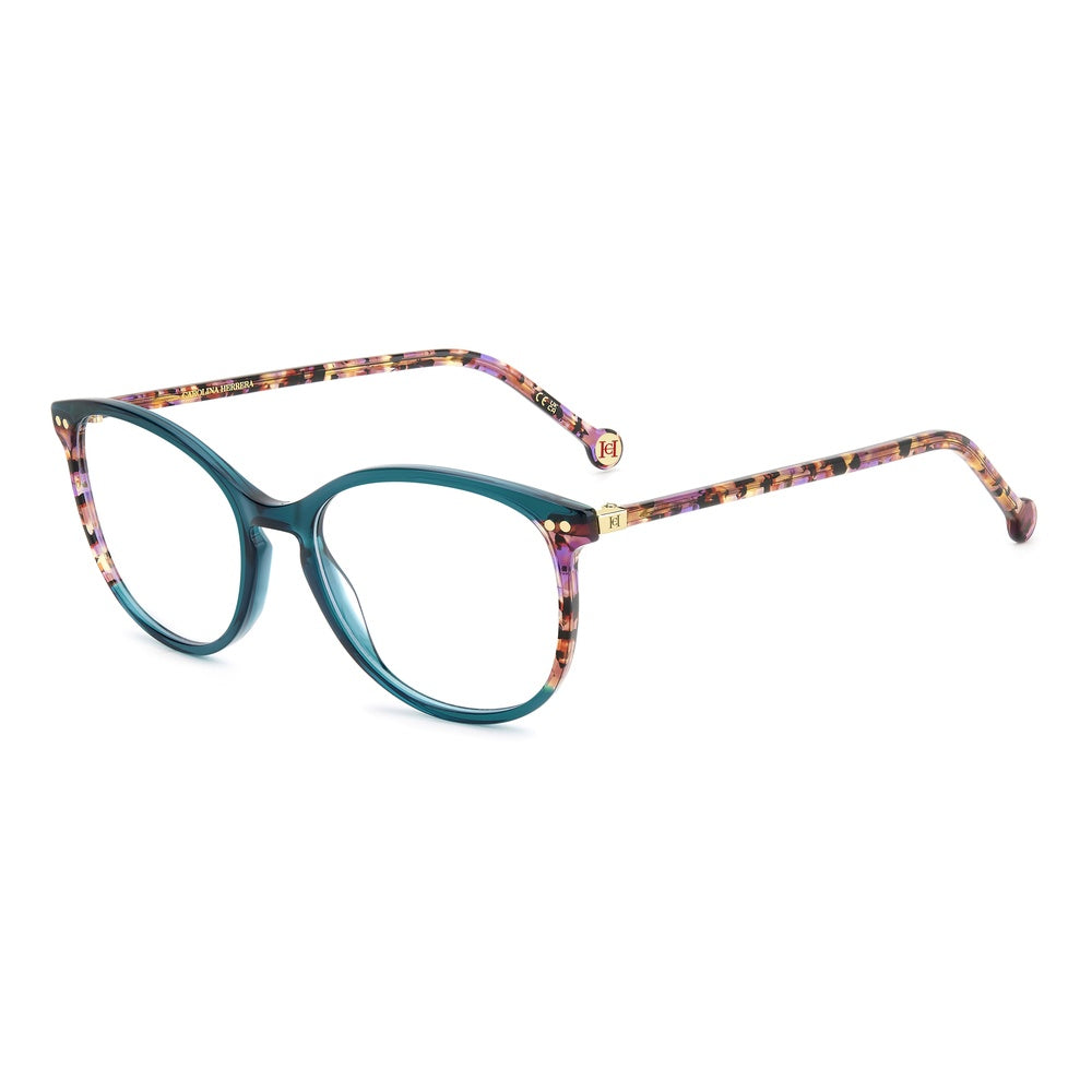 Gafas de vista Carolina Herrera femeninas, estilo rectangular, montura de acetato, color de montura verde, color de lente transparente y calibre 53 mm - Envío 24/48 horas en España - Her 0247 1Ed
