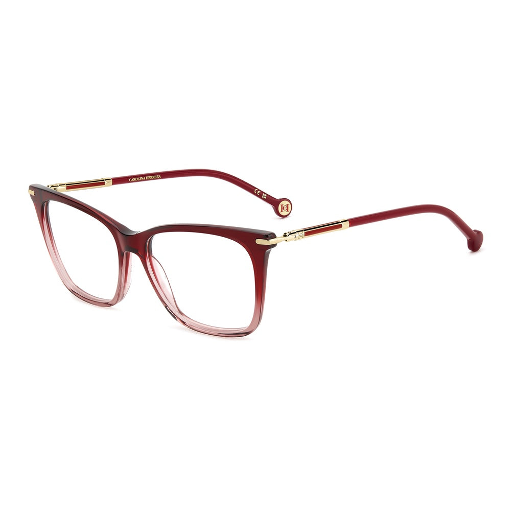 Gafas de vista Carolina Herrera femeninas, estilo rectangular, montura de acetato, color de montura rojo, color de lente transparente y calibre 53 mm - Envío 24/48 horas en España - Her 0232 2Oo