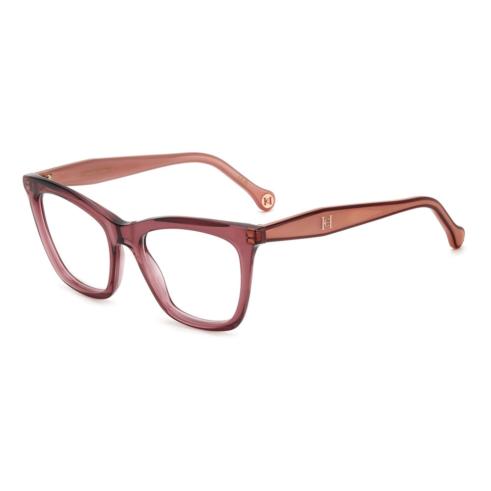 Gafas de vista Carolina Herrera femeninas, estilo rectangular, montura de acetato, color de montura rosa, color de lente transparente y calibre 51 mm - Envío 24/48 horas en España - Her 0228 0T5