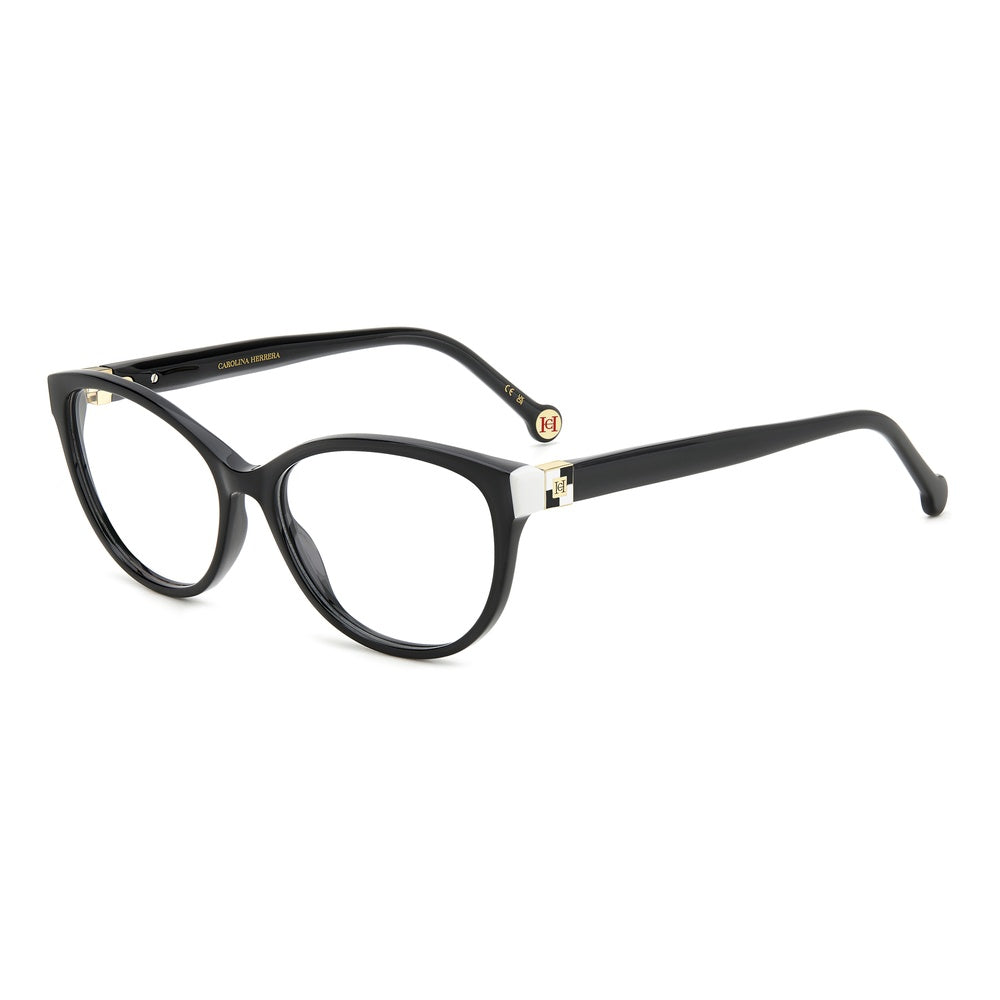 Gafas de vista Carolina Herrera femeninas, estilo ojo de gato, montura de acetato, color de montura negro, color de lente transparente y calibre 55 mm - Envío 24/48 horas en España - Her 0240 80S