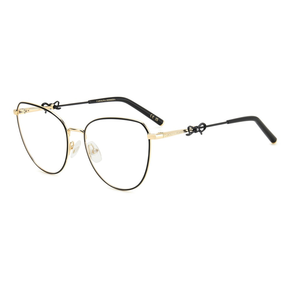 Gafas de vista Carolina Herrera femeninas, estilo rectangular, montura de metal, color de montura negro, color de lente transparente y calibre 56 mm - Envío 24/48 horas en España - Her 0220 2M2