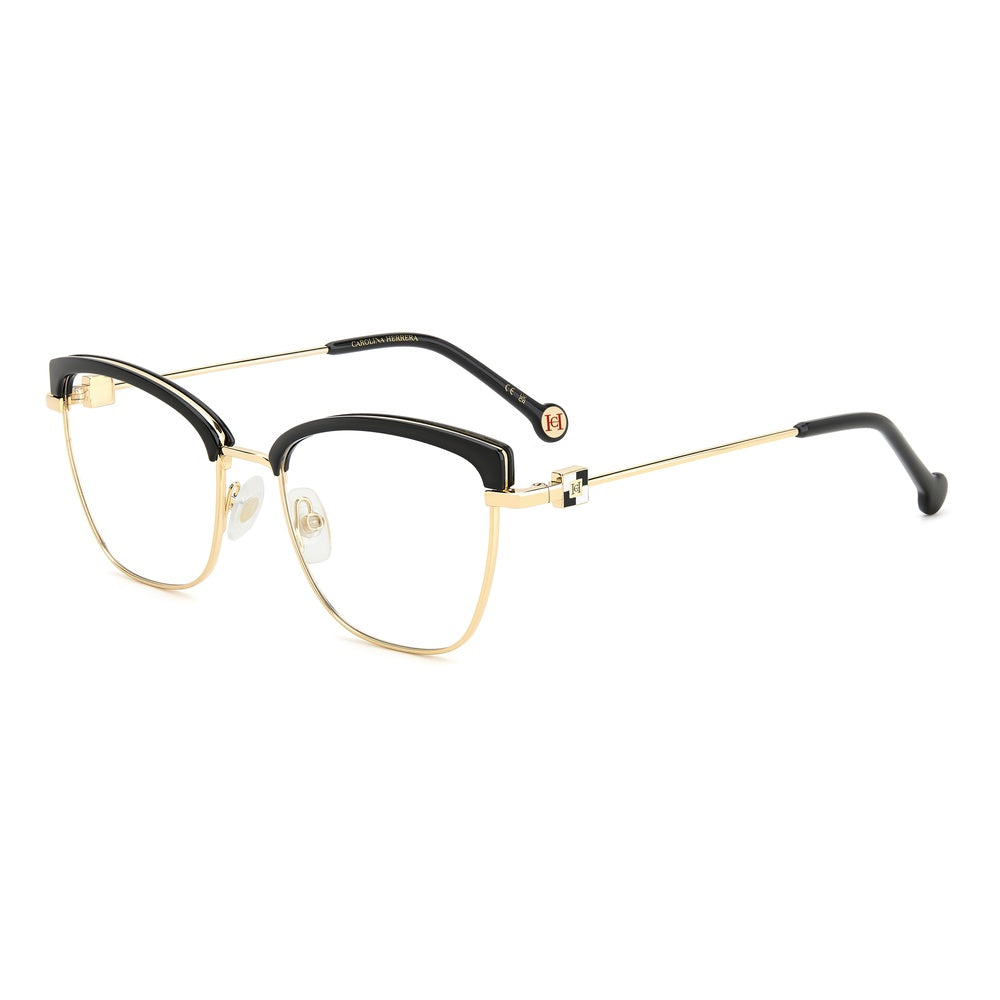 Gafas de vista Carolina Herrera femeninas, estilo rectangular, montura de metal, color de montura negro, color de lente transparente y calibre 53 mm - Envío 24/48 horas en España - Her 0243 2M2