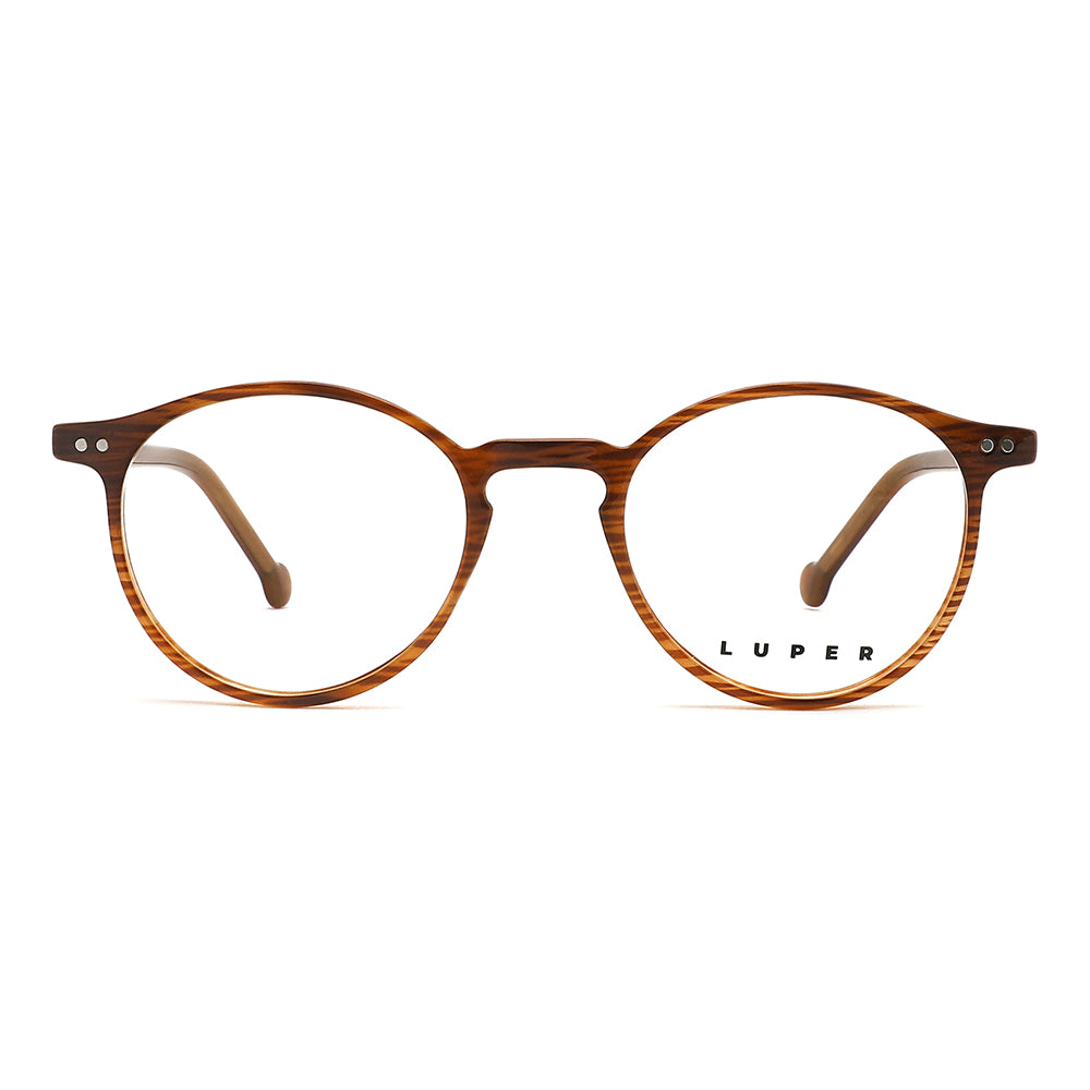 Vista frontal gafa graduada marca Luper modelo Los Cuarteros color marron