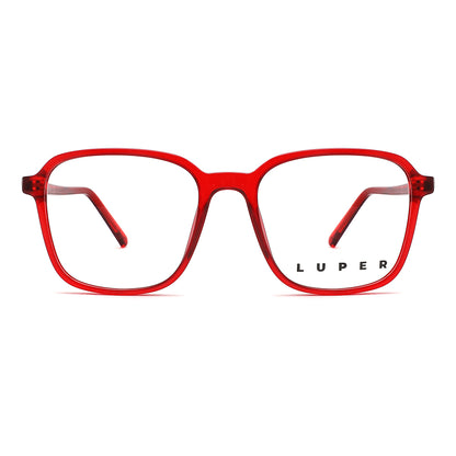 Vista frontal gafa graduada marca Luper modelo Los Tarragas color rojo